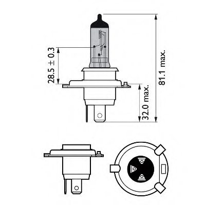 PHILIPS 12342WHVSM Bulb, headlight
